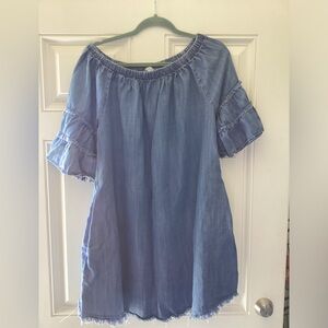 Easel off the shoulder denim dress M
